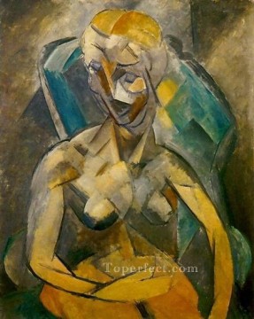 Mujer desnuda sentada en un sillón 1913 Pablo Picasso Pinturas al óleo